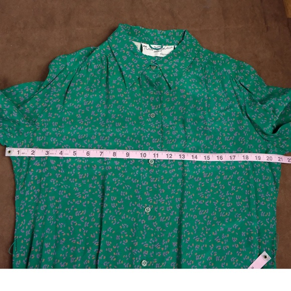 Vintage Nat Kaplan Couture Silk Floral Shirt Dress - Picture 12 of 14